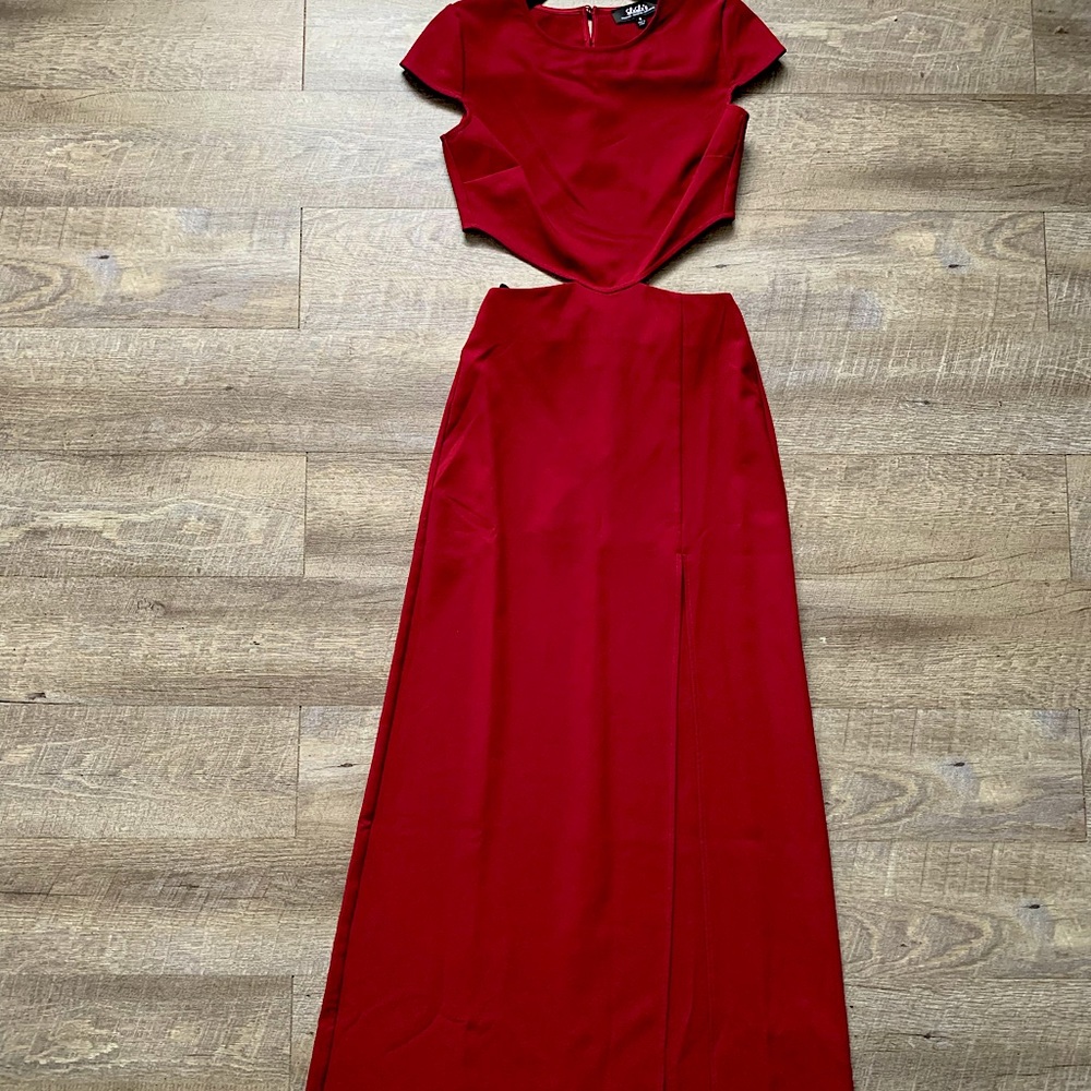 Lulus Conversation Ref Wine Backless Maxi
